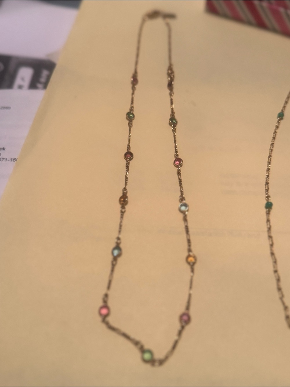 Delicate Multicolor Station Necklace - Women Jewelry